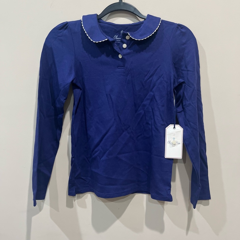 Classic Blue Kids Shirt with Peter Pan Collar